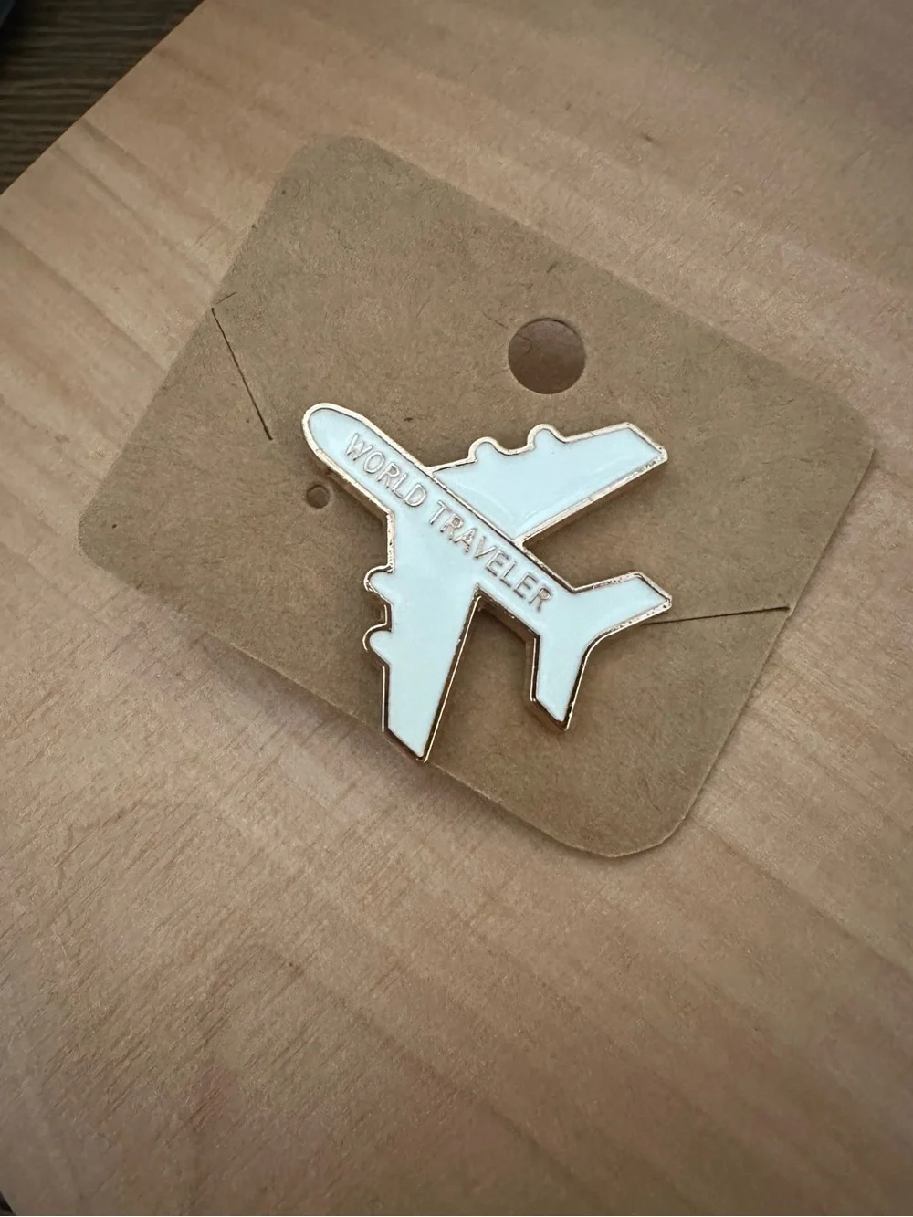 World Traveler Airplane Enamel Pin - Picture 6 of 6